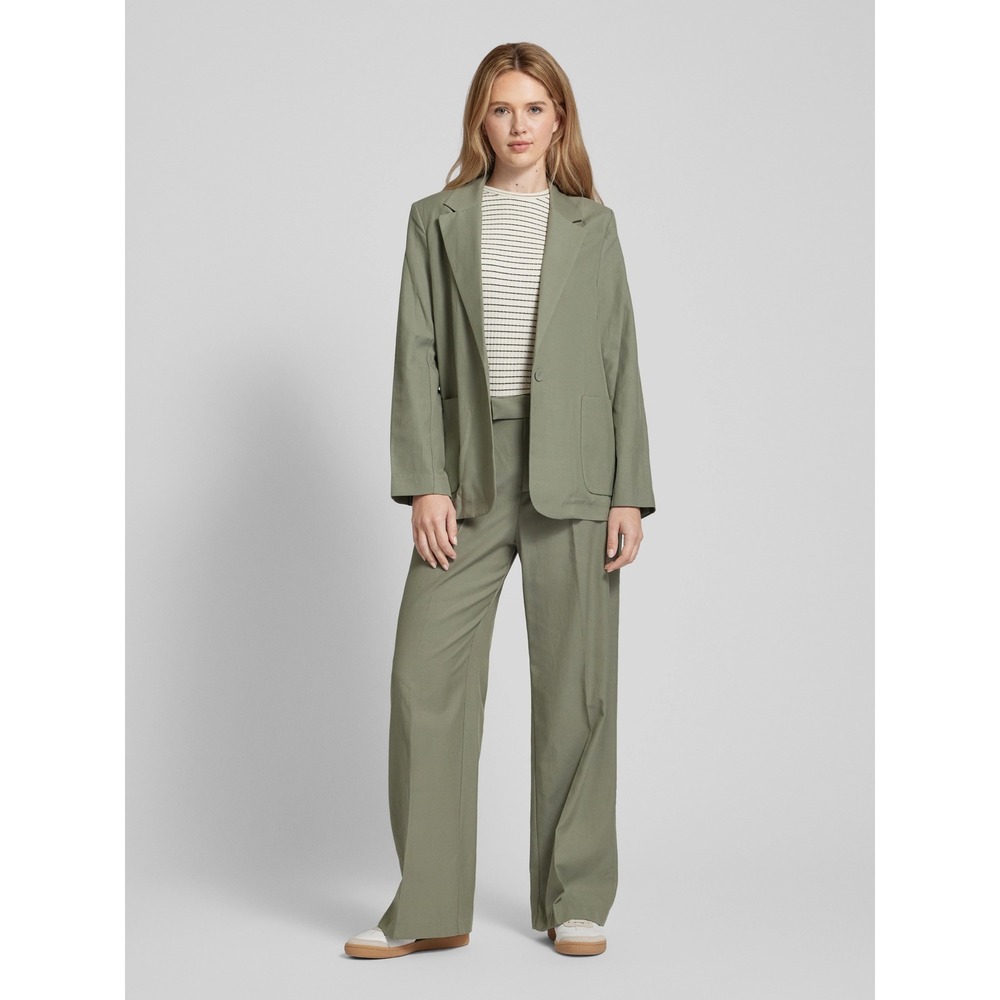 Mango Olive Green Relaxed Blazer Wide Leg Pants Suit Set XS 4